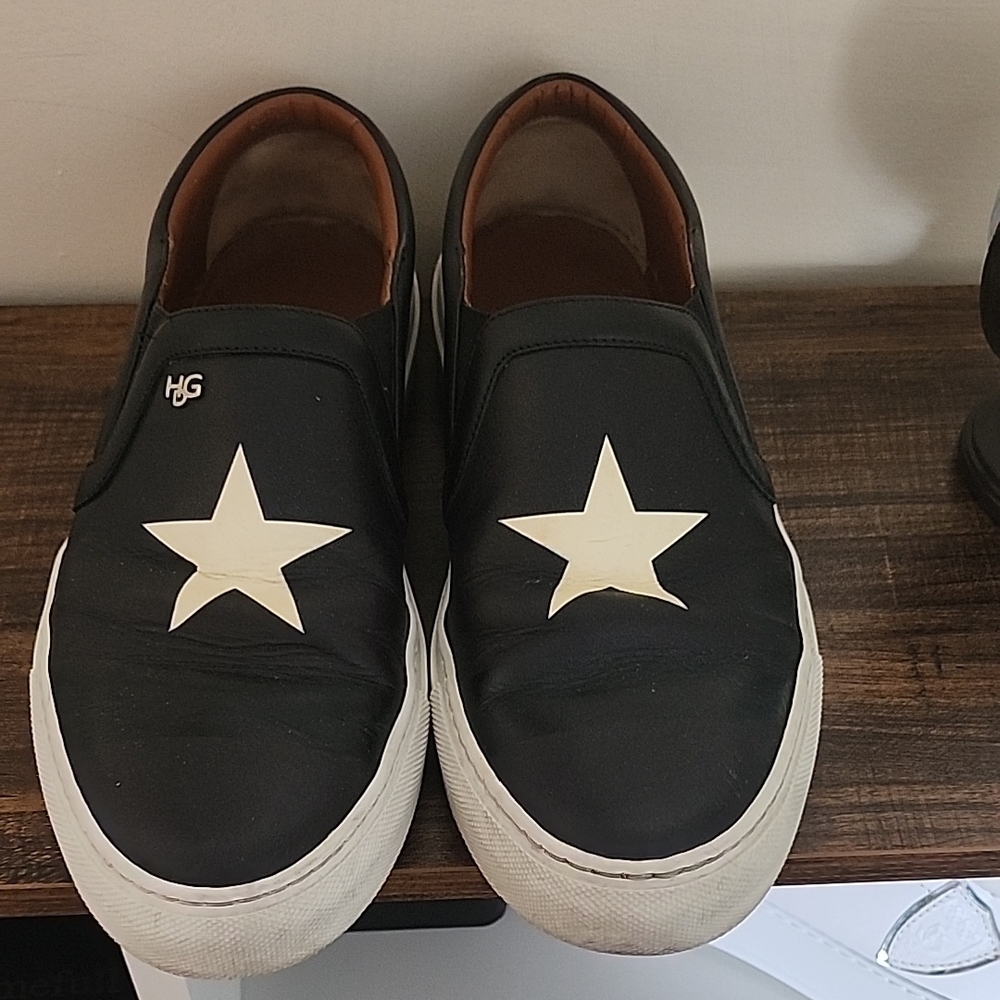 Givenchy Black Slip-On Sneakers with White Star